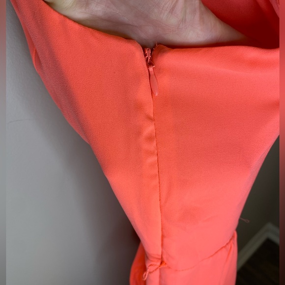 EXPRESS bright orange v cut romper - Picture 2 of 5